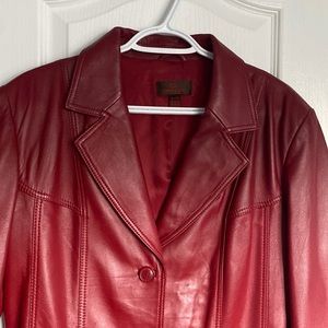 Red Danier Leather Jacket in excellent condition.
